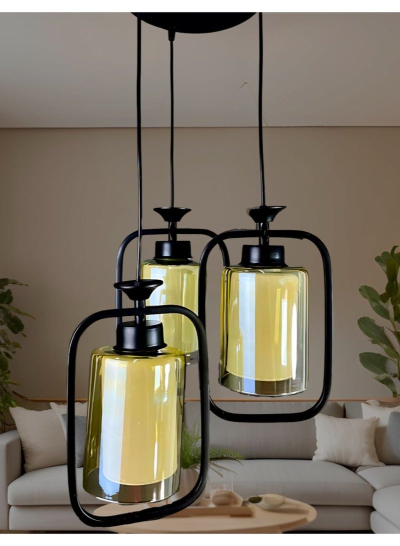 High quality modern triple metal 3 bulb ceiling pendant