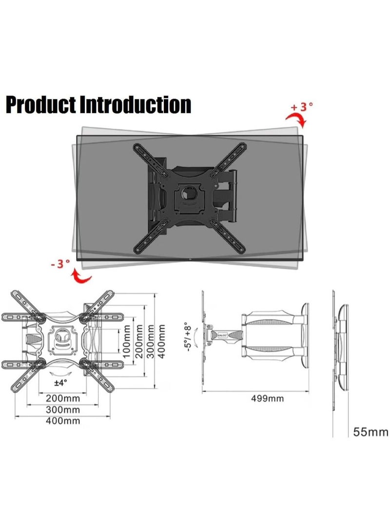 TV Wall Mount Bracket with Full Motion Swing out Tilt for Most 32-55 inches LED LCD OLED Plasma Flat Screen Monitor Up to 30kg - Image 3