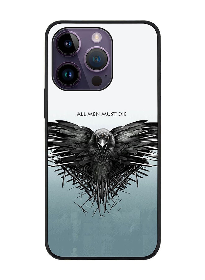 Stylizedd Rugged Black edge case for Apple iPhone 14 Pro Slim fit Soft Case Flexible Rubber Edges Anti Drop TPU Gel Thin Cover - GOT All Men Must Die - Image 1