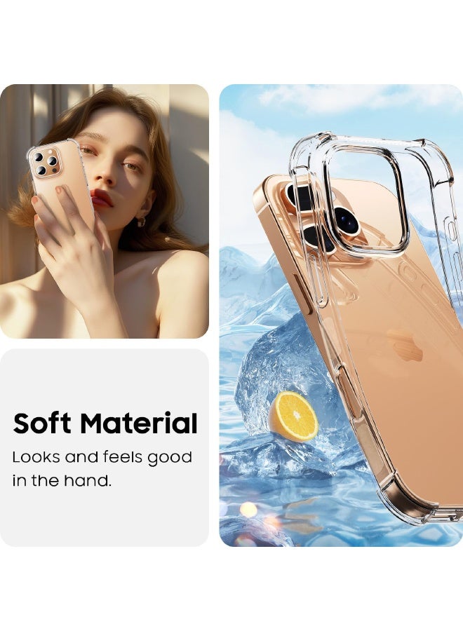 IDEWEI iPhone 16 Pro Case, Crystal Clear Case with Four Corner Shockproof Airbags, Slim Flexible TPU Rubber Soft Silicone Anti Slip Back Cover for iphone 16 Pro 6.3''  (Clear) - Image 3