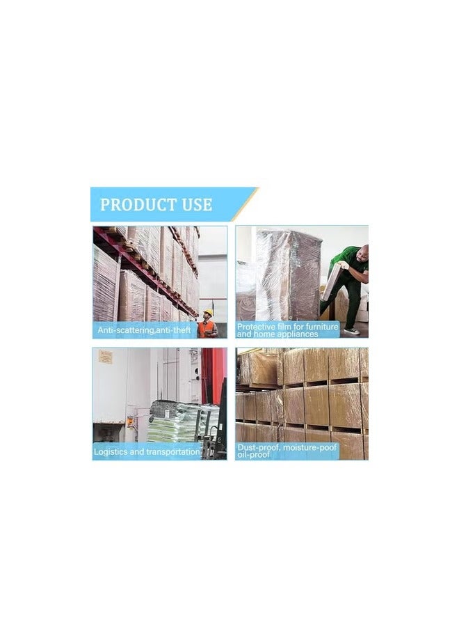 Generic [3 Rolls] Clear Stretch Film Wrap - 500mm Heavy Duty Plastic Shrink Wrap for Pallet  - Image 5