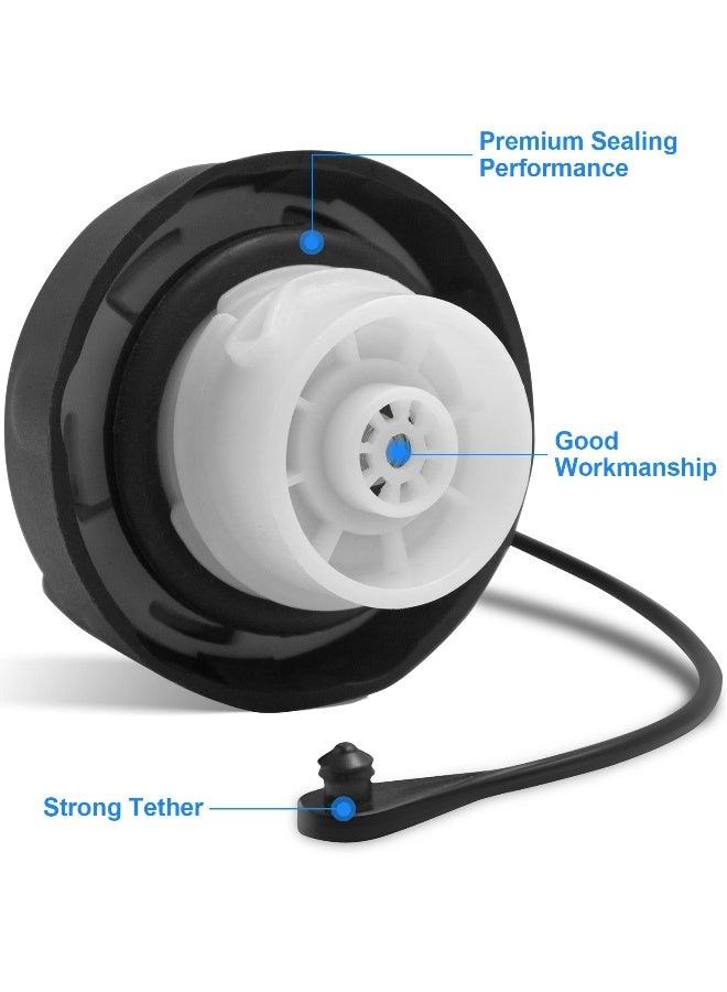 Gas Cap, 52124512AA Fuel Tank Cap for Dodge 2000-2019, Jeep Wrangler JK 2003-2018, Ram 1500 2500 3500, Fuel Cap Replacement 52100552AG, 52100552AG, 52030387AB, 52030387AA - Image 3