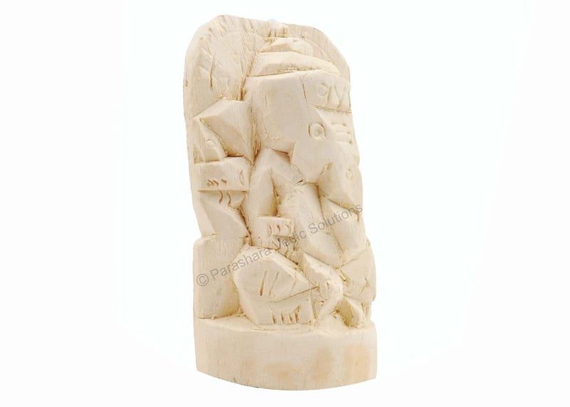 ARKAM Shwetark GanpatiShvetark GanapatiShwetarka GaneshShwetark IdolAakwood GaneshAak Ganesha Height 4 inches Color Off White - Image 2