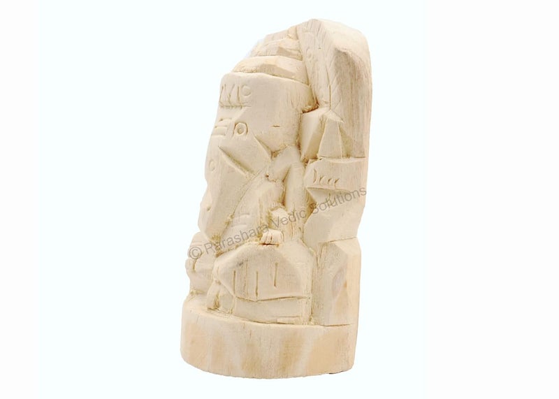 ARKAM Shwetark GanpatiShvetark GanapatiShwetarka GaneshShwetark IdolAakwood GaneshAak Ganesha Height 4 inches Color Off White - Image 3