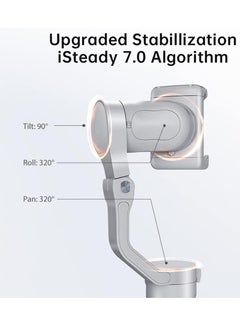 KASTWAVE Smartphone Gimbal iSteady XE Kit Gimbal Stabilizer for Smartphone 3-Axis Cell Phone Handheld Gimbal with Fill Light, Stabilizer for iPhone&Android Lightweight Youtuber Vlogging Live Stream  - Image 3