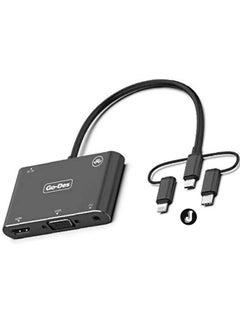 5-in-1 Mobile HD Screen Player USB-C/Lightning/Micro USB to HDTV/VGA/AV Adapter – Seamless Display Connectivity for Smartphones & Tablets