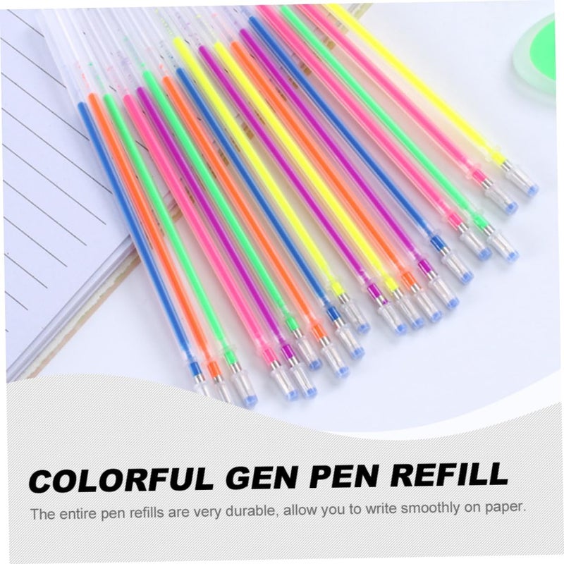 Garneck 50 Pcs Colorful Fluorescent Gel Pen Refills Smooth Ink Replacements Lightweight Portable Writing Supplies for School Office Creativity - Image 5