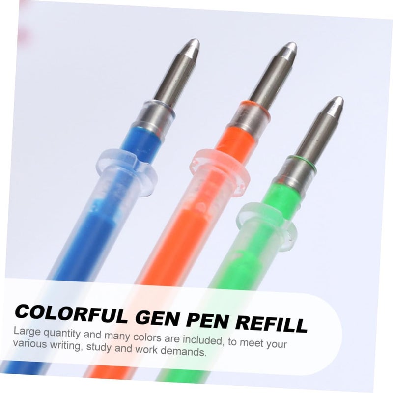 Garneck 50 Pcs Colorful Fluorescent Gel Pen Refills Smooth Ink Replacements Lightweight Portable Writing Supplies for School Office Creativity - Image 3
