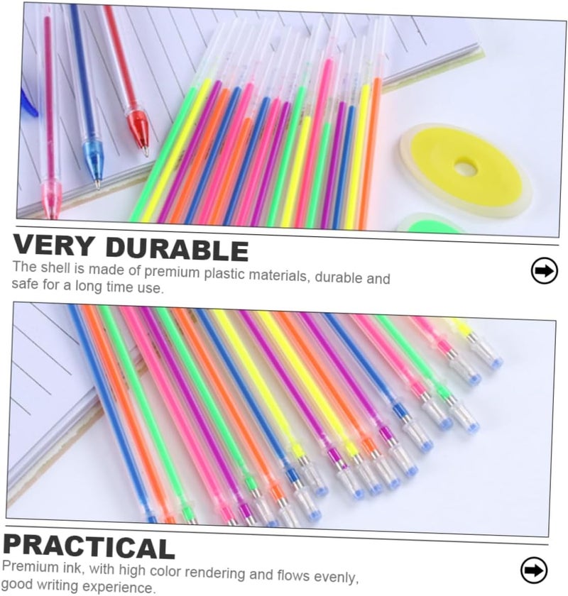 Garneck 50 Pcs Colorful Fluorescent Gel Pen Refills Smooth Ink Replacements Lightweight Portable Writing Supplies for School Office Creativity - Image 4
