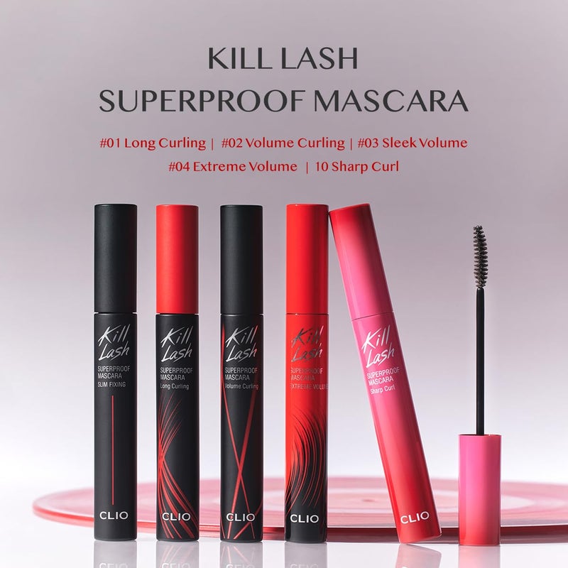 CLIO PROFESSIONAL CLIO Kill Lash Superproof Mascara, Washable Tubing Mascara Black, Voluminous Eyelash, Long-Lasting, Clump & Smudge-Free, Vegan Formula for Sensitive Eyes, Korean Makeup Beauty (004 Extreme Volume) - Image 2