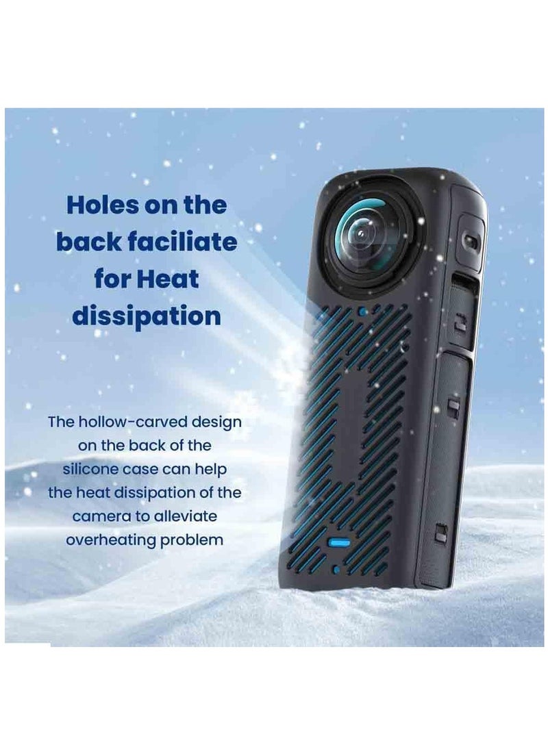SYOSI Action Camera Silicone Protective Case, Silicone Protective Case Accessories for Insta360 X4, Silicone Case for Insta360 X4, Lens Cap for Insta360 One X4  - Image 5