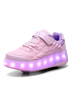 Sharpdo Roller Shoes USB Charge Girls Boys Sneakers with Wheels LED Roller Skates Shoes  - Image 1