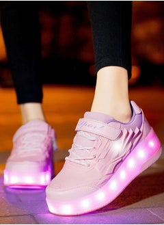 Sharpdo Roller Shoes USB Charge Girls Boys Sneakers with Wheels LED Roller Skates Shoes  - Image 2
