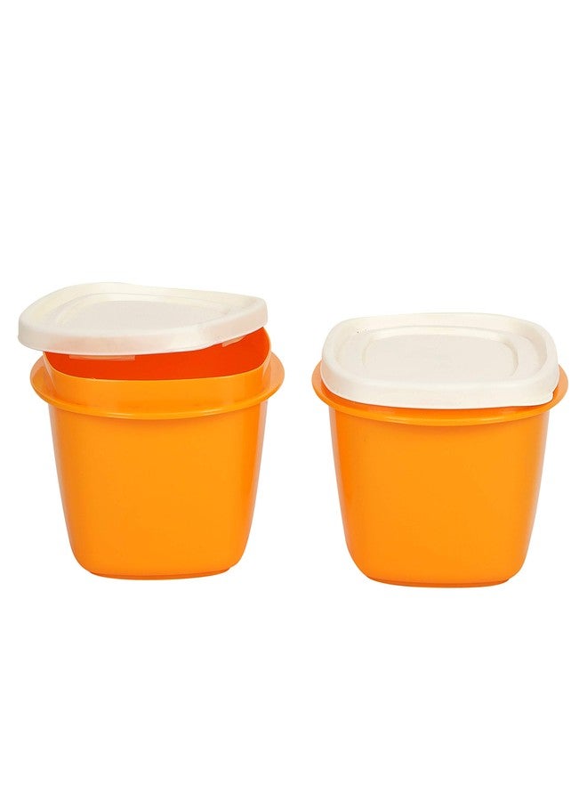 Cutting EDGE Snap-Tight Containers for Food, Kitchen, Freezer Storage, nestable, Stackable, Airtight, BPA Free, Microwave, Dishwasher Safe (Set of 2, 600ml, Orange) - Image 1