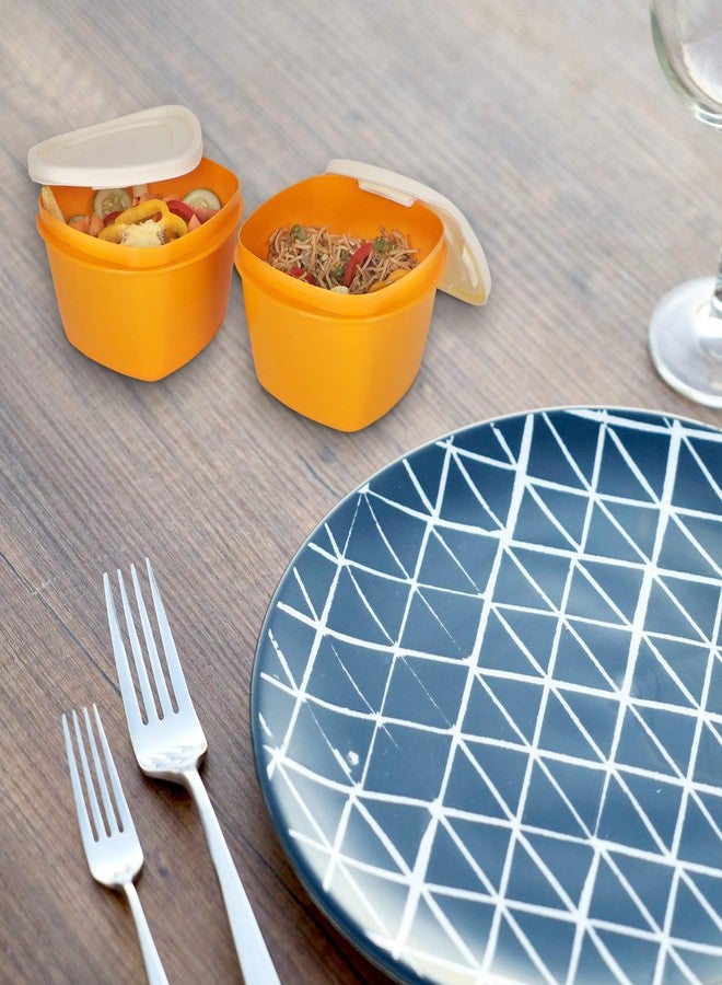 Cutting EDGE Snap-Tight Containers for Food, Kitchen, Freezer Storage, nestable, Stackable, Airtight, BPA Free, Microwave, Dishwasher Safe (Set of 2, 600ml, Orange) - Image 2