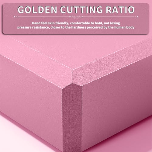 POUYRBA Yoga Blocks 2 Pcs, 9"x6"x3" Yoga Brick Foam Blocks EVA Foam Block Props Accessories for Pilates Stretching and Meditation (Pink, Large) - Image 3