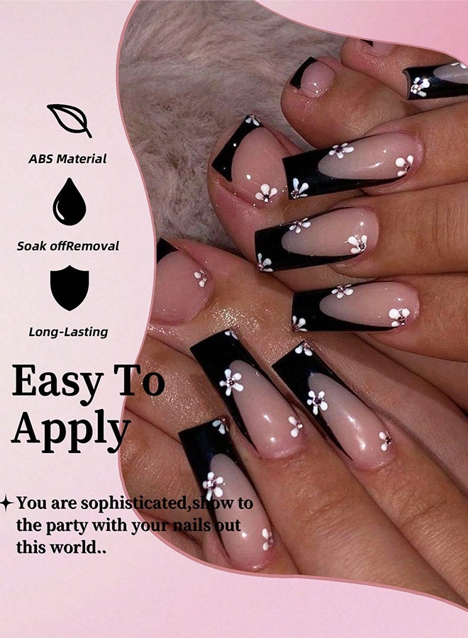 288 قطعة ملصقات أظافر من سلسلة الباليه الفرنسية، مناسبة لجميع النساء والفتيات ، بتصميم فرنسي ولمعان خالص ، مناسبة للتثبيت اليومي - Image 3