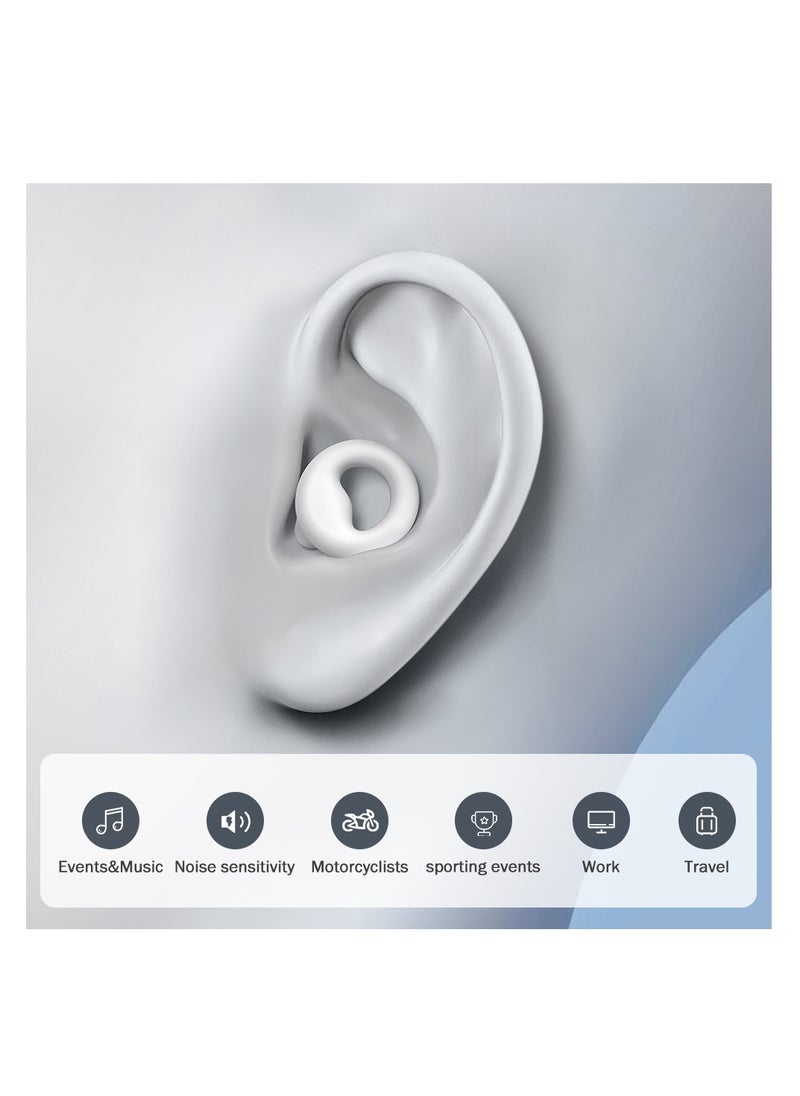 T NEWFUN High-Fidelity Reusable Earplugs | for Concerts Musicians Motorcycles Noise Sensitivity Conditions and More – 8 Ear Tips in XS, S, M, L – 26dB Noise Cancelling - White  - Image 2