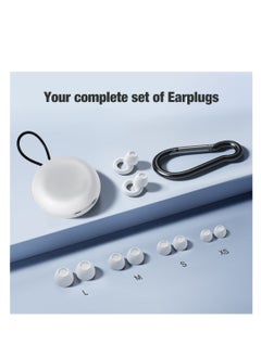 T NEWFUN High-Fidelity Reusable Earplugs | for Concerts Musicians Motorcycles Noise Sensitivity Conditions and More – 8 Ear Tips in XS, S, M, L – 26dB Noise Cancelling - White  - Image 4