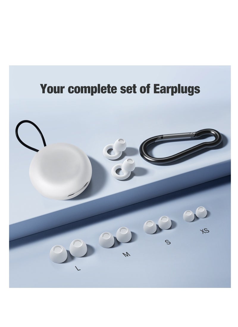 T NEWFUN High-Fidelity Reusable Earplugs | for Concerts Musicians Motorcycles Noise Sensitivity Conditions and More – 8 Ear Tips in XS, S, M, L – 26dB Noise Cancelling - White  - Image 4