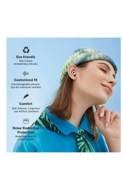 T NEWFUN High-Fidelity Reusable Earplugs | for Concerts Musicians Motorcycles Noise Sensitivity Conditions and More – 8 Ear Tips in XS, S, M, L – 26dB Noise Cancelling - White  - Image 5