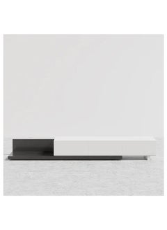 AtoZ Furniture Kayla Rectangle Wood Extendable TV Stand in Black and White Color in Black and White Color 