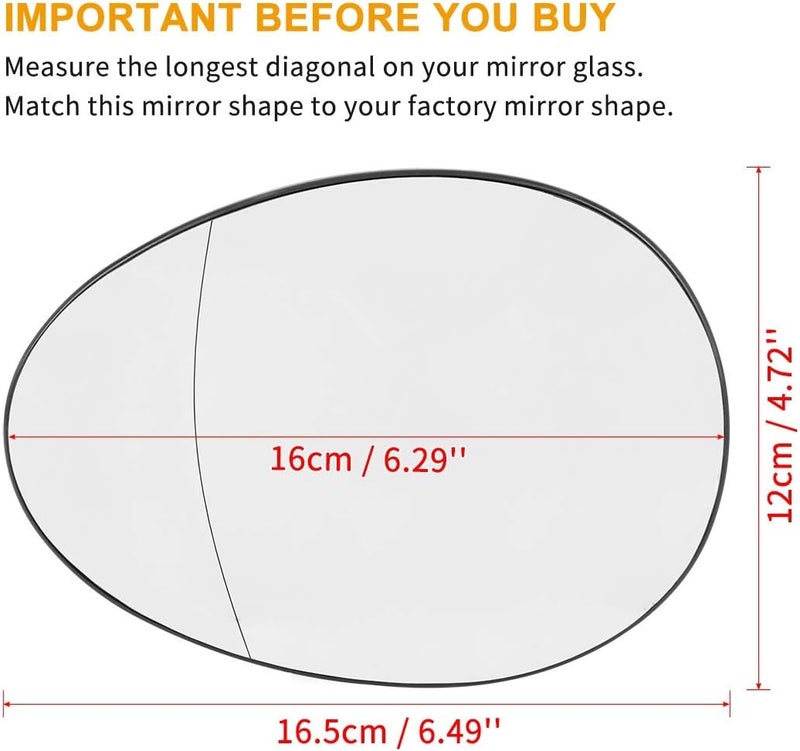 Wivplex Heated Side Mirror Glass for BMW MINI 2007-2015 - Image 2