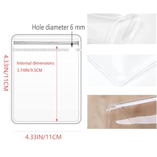 GSXRB PVC Hang Hole Anti Tarnish Jewelry Bags,Jewelry Bags Clear Plastic. Jewelry Pouch for Jewelry Rings and Earrings (prepunched4.33 * 4.33) - Image 2