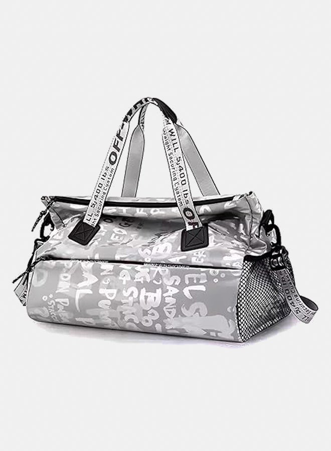 Water Resistant Travel Duffel Bag for Men & Women | Convertible Travel & Sports Backpack with Shoe Compartment & Easy Front Pocket | Travel Luggage Bags-Grey - Image 1