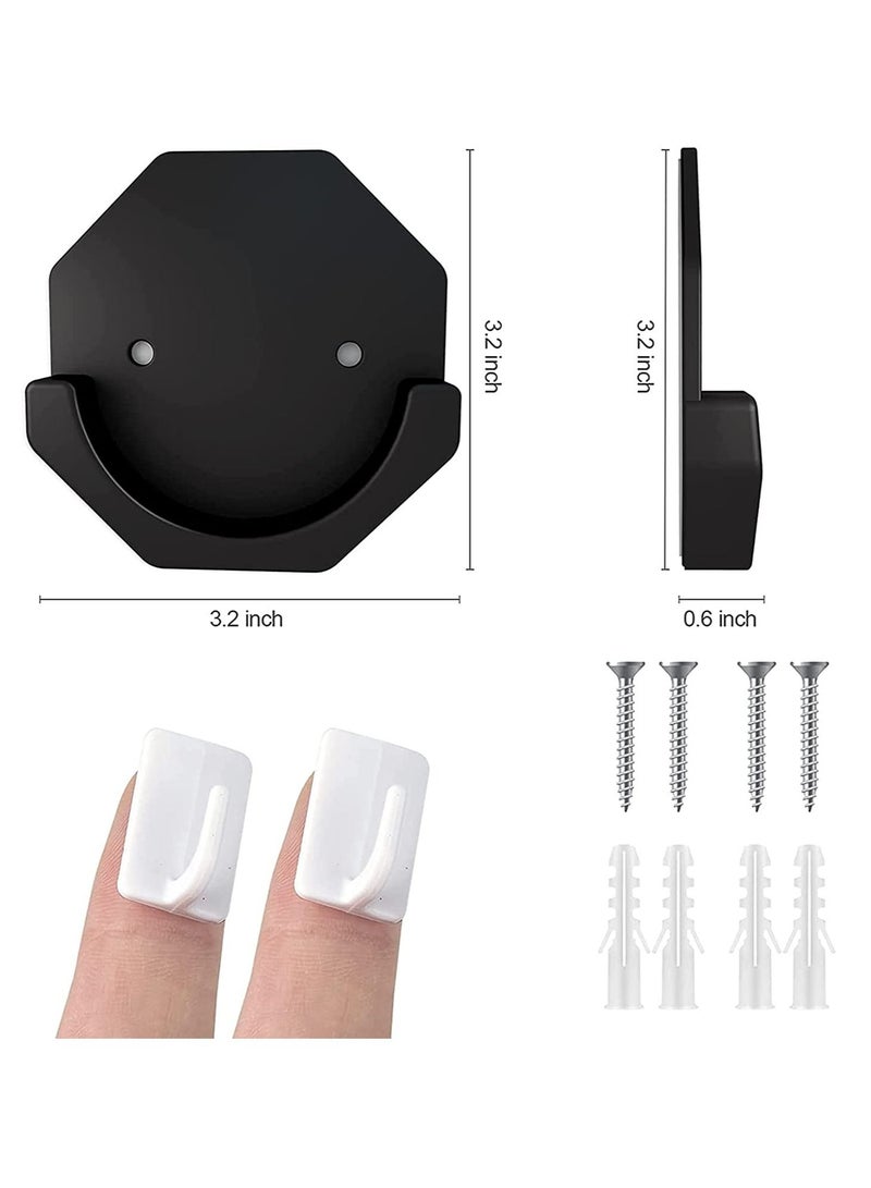 Shower Curtain Rod Holder 2PCS, Adhesive Shower Rod Wall Mount Holder for Wall Bathroom, No Drilling Stick On Black, Easy to Install and Persistent Viscous Shower Curtain Rod Not Included - Image 2