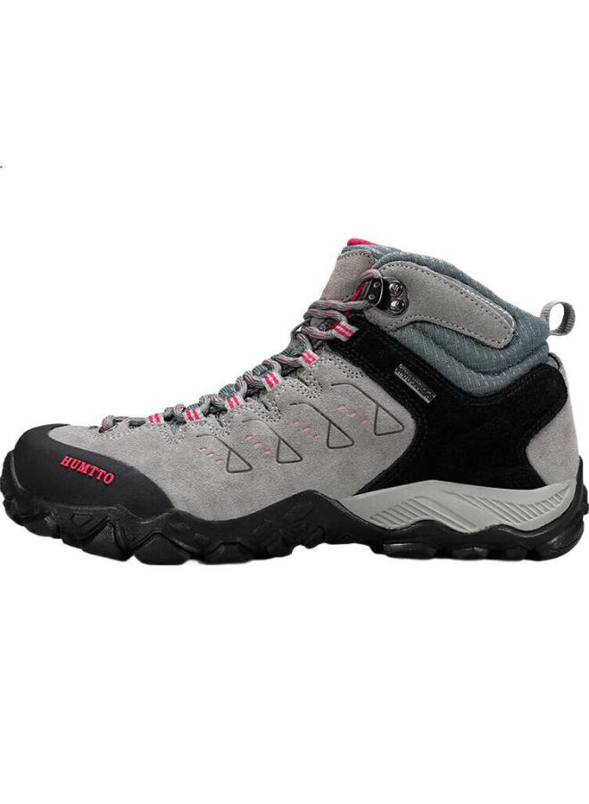 Humtto Women'S Anti-Slip Wear-Resistant Outdoor Hiking Shoes Comfortable Shock-Absorbing Cross-Country Climbing Shoes Grey/Pink Size 37 - Image 1