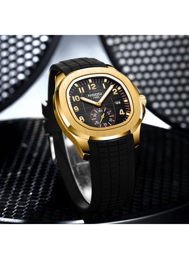 NIBOSI Watches For Men Fashion Business Casual Men's Watch Waterproof Chronograph Date Men Wrist Watch Stainless Steel Strap, Dial_Gold - pzsku/Z148FD58D5C410F52C957Z/45/_/1738306872/5498cabe-0f35-4292-950e-78fd4c0e224a