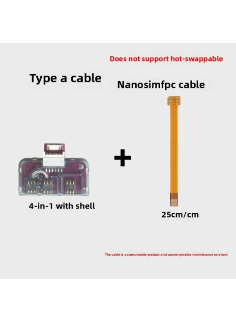External Nano SIM Card Reader Writer USB 2.0 Horizontal Vertical Extended Mini SIM Card Activation Tool For Android Phones-Color:With Shell Four-in-one A Cable 25cm A