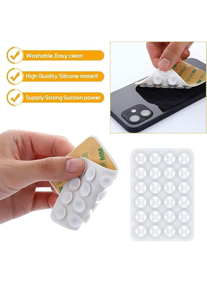 Green Tiger 12 Pcs Silicone Suction Phone Case Adhesive Mount || (iPhone and Android Cellphone case Compatible, Hands-Free Mobile Accessory Holder for Selfies and Videos) Fidget Toy (White) - Image 3