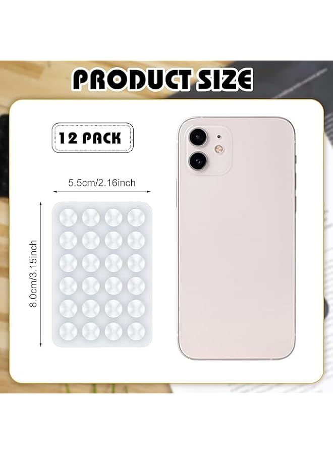 Green Tiger 12 Pcs Silicone Suction Phone Case Adhesive Mount || (iPhone and Android Cellphone case Compatible, Hands-Free Mobile Accessory Holder for Selfies and Videos) Fidget Toy (White) - Image 2