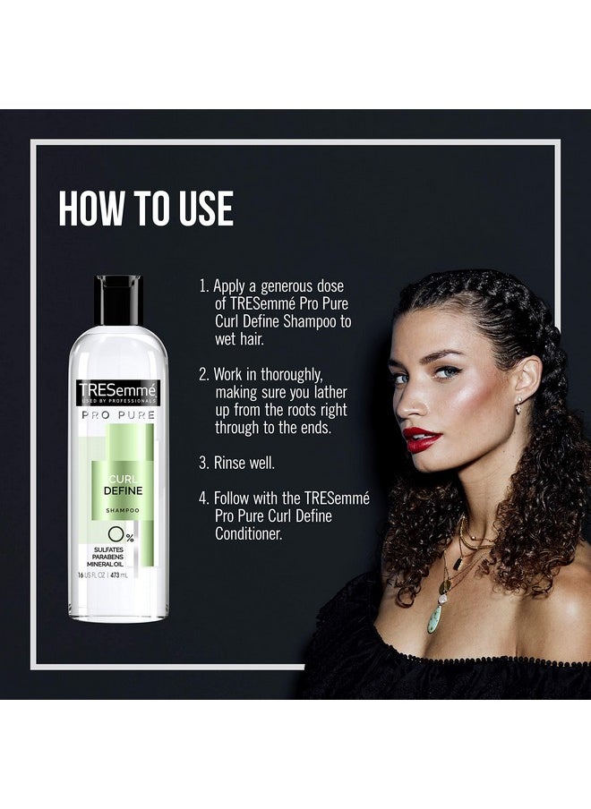 Tresemme Pro Pure Shampoo Sulfate Free For Curly Hair Curl Define Hair Shampoo With 0% Sulfates Parabens Mineral Oils And Dyes. 16 Oz  - Image 2