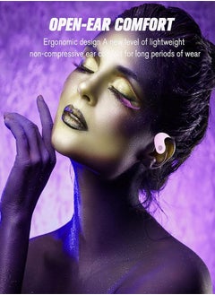 Letv Bluetooth 5.4 Chip, Air Conduction True Wireless Headphones, 16.6mm Large Drivers, Ultra-Lightweight Sporty With Earhooks For Running, Fitness, Compatible With IPhone And Android- Purple  - Image 3