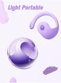 Letv Bluetooth 5.4 Chip, Air Conduction True Wireless Headphones, 16.6mm Large Drivers, Ultra-Lightweight Sporty With Earhooks For Running, Fitness, Compatible With IPhone And Android- Purple  - Image 4