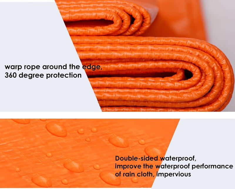 AQBAH Tarpaulin Sheets, Tarpaulin 100% Pure Virgin UV Treated 170 GSM Orange Blue (09 ft x 06 ft) - Image 4
