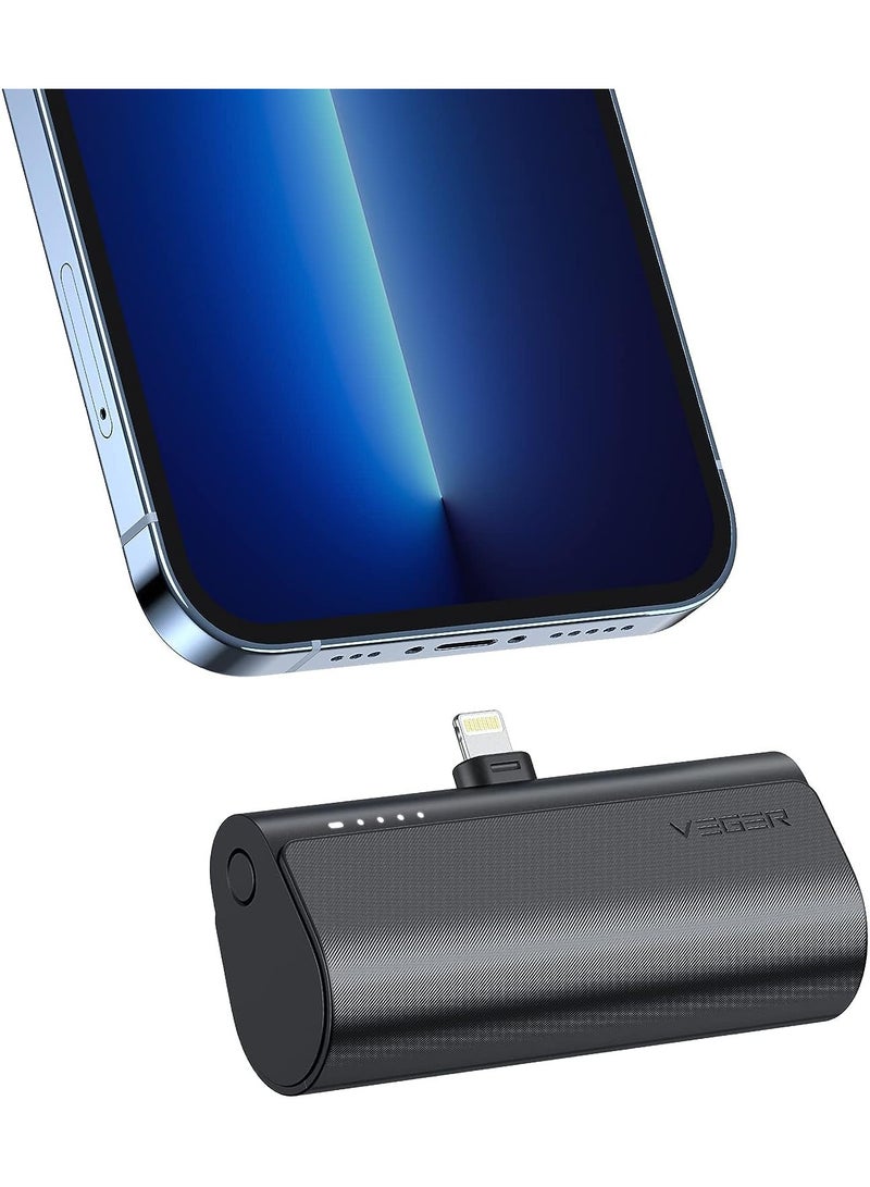 VEGER بطارية خارجية لجهاز آيفون 5000 مللي أمبير 20 واط PD بطارية صغيرة محمولة شحن سريع بنك طاقة صغير لطيف متوافق مع آيفون 14/13/12/11/X/8/7، Airpods - Image 1