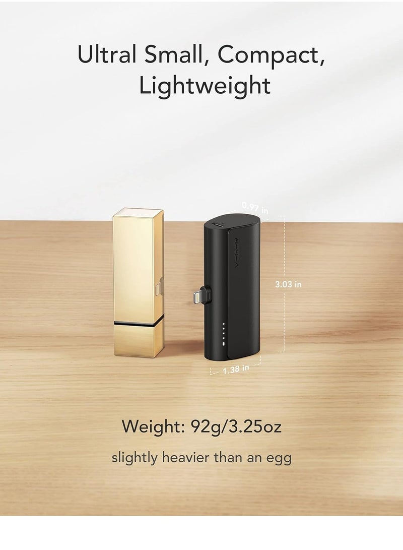 VEGER بطارية خارجية لجهاز آيفون 5000 مللي أمبير 20 واط PD بطارية صغيرة محمولة شحن سريع بنك طاقة صغير لطيف متوافق مع آيفون 14/13/12/11/X/8/7، Airpods - Image 5