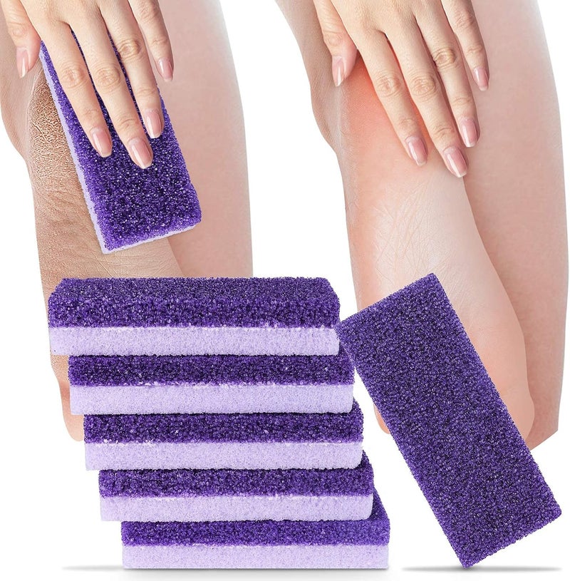 2 in 1 Pumice Stone for Feet6 Pack Foot Scrubber  Callus Remover Stone Scrubber for Hard SkinFoot PumiceDead Skin Remover for Feet Heels Hands and Body Purple