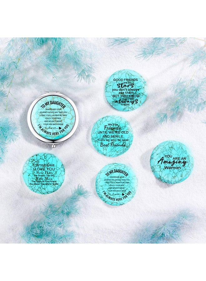 sedmart Daughter Gifts From Mom And Dadsweet Birthday Gift For Daughter Teen Girls Keepsakeunique Engraved Natural Turquoise Compact Mirror - Image 3