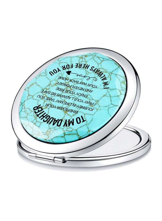 sedmart Daughter Gifts From Mom And Dadsweet Birthday Gift For Daughter Teen Girls Keepsakeunique Engraved Natural Turquoise Compact Mirror - Image 2