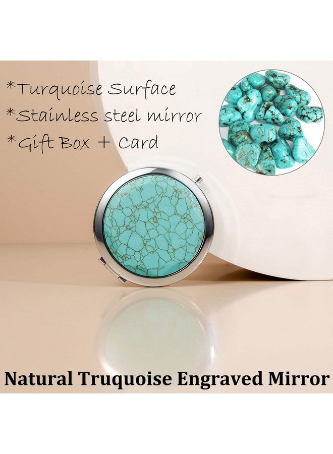 sedmart Daughter Gifts From Mom And Dadsweet Birthday Gift For Daughter Teen Girls Keepsakeunique Engraved Natural Turquoise Compact Mirror - Image 4
