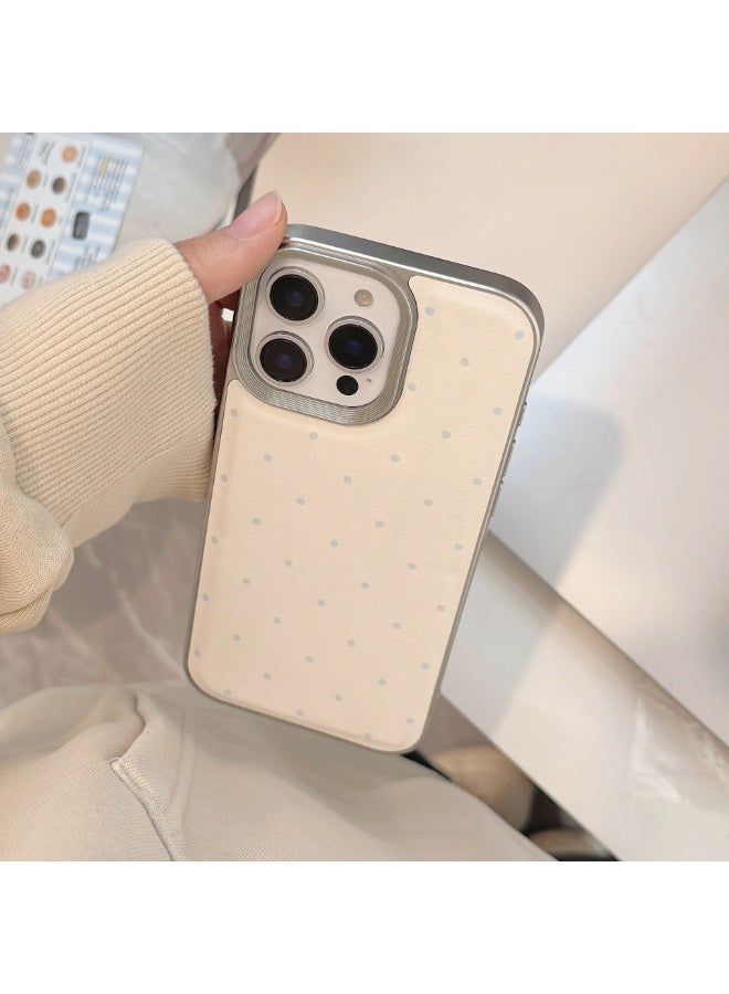 NIBEMINENT Simple Polka Dots Protective TPU Case Cover For iPhone 16 Pro Max, Mini Blue Wave