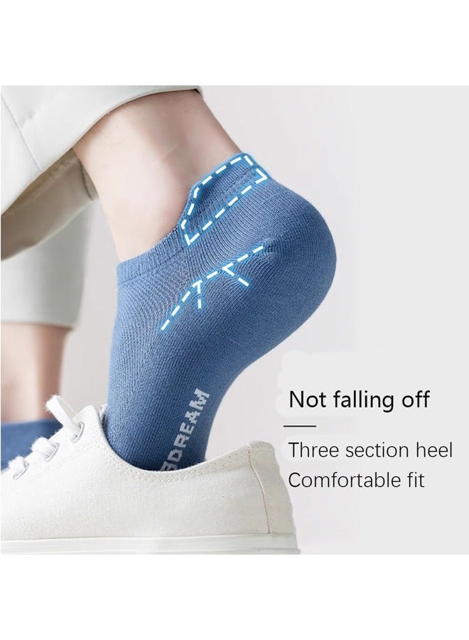 Men's Running Socks 7 Pairs - Invisible Anti-Slip Sport Socks, Breathable Cotton, High Elasticity, Letter Print, Unisex Design for Gym  Daily Wear(Multicolor) - Image 5