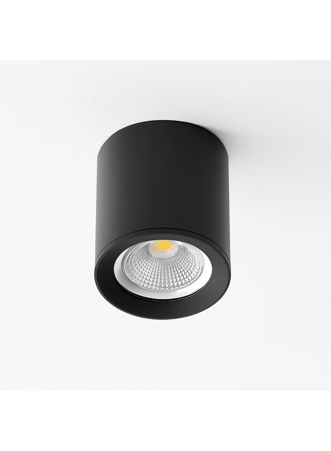 alfriday Surface Mounted Cylinder LED Downlight — 3000k, 12W, Matte Black - Image 1