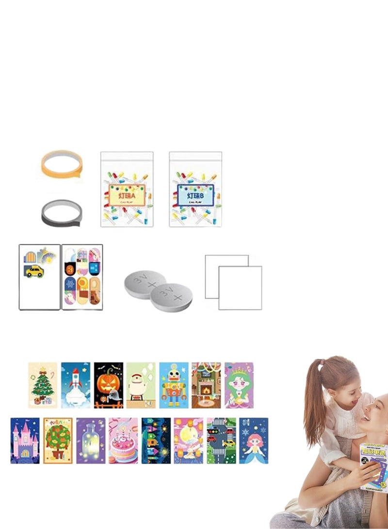 ألعاب تعليمية علمية، مجموعة دوائر إلكترونية للمبتدئين - صنع بطاقات مضيئة، أنشطة تعليمية عملية للتعلم في المنزل والمدرسة - Image 1