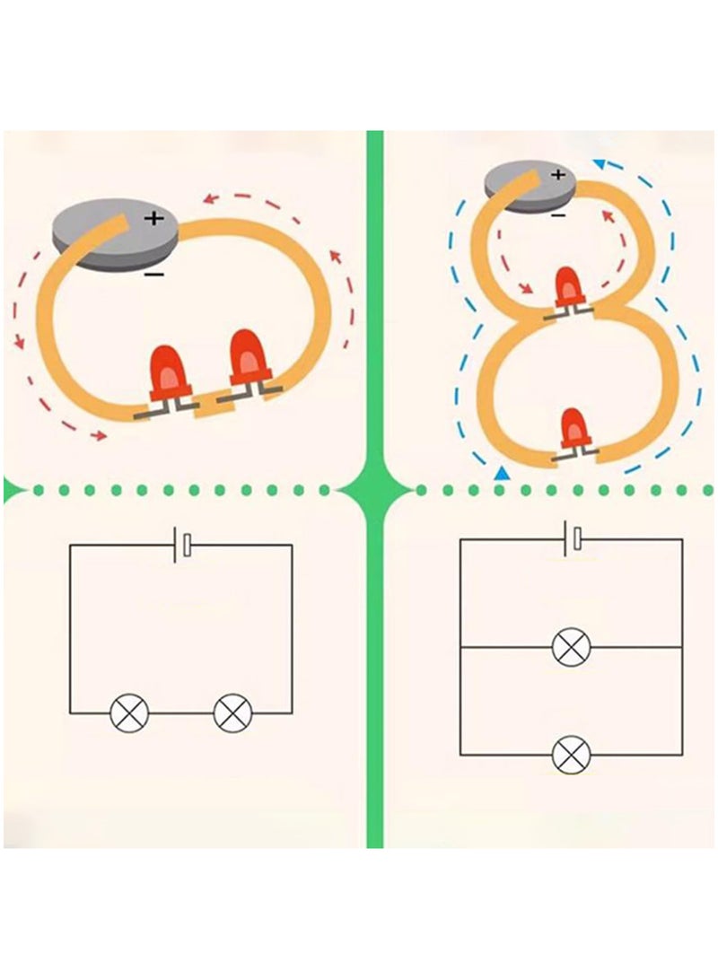 ألعاب تعليمية علمية، مجموعة دوائر إلكترونية للمبتدئين - صنع بطاقات مضيئة، أنشطة تعليمية عملية للتعلم في المنزل والمدرسة - Image 5
